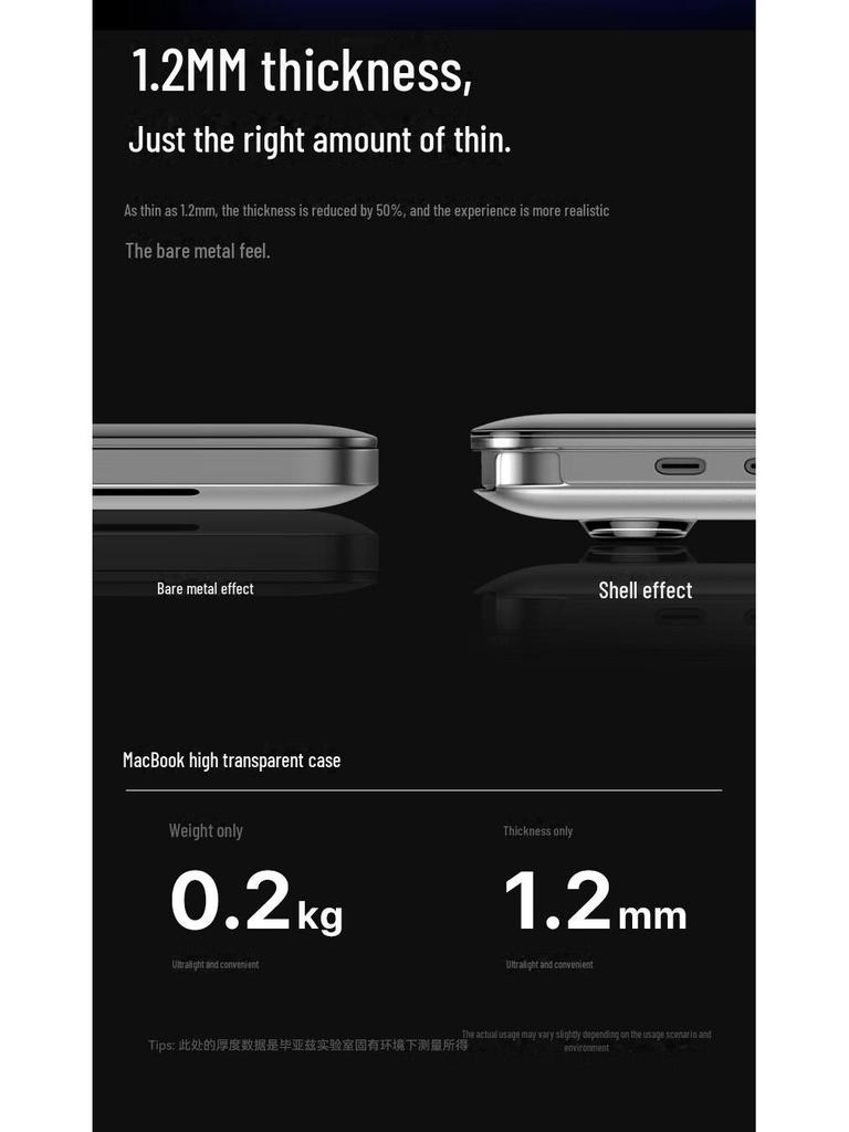 Biaz Şeffaf Kristal Koruyucu Kılıf MacBook Air M1 için (2020)