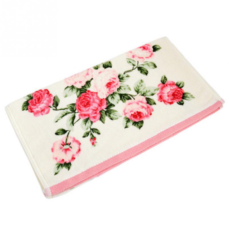 1pc Peony Flower Printing Towels Cotton Quick Dry Bathroom Towels Face Cloth Household Textile Hotel Supplies