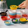Mini Dipping Saucer with Handle Household Ceramic Sauce Dish Japanese Salad Seasoning Serving Tool Kitchen Chopstick Holders