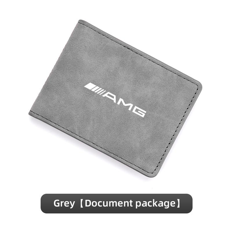 Car Suede Driver License Holder ID Card Bag Tire Valve Cap For Mercedes Benz AMG W204 W205 W203 W211 W212 W213 W201 W210 W124