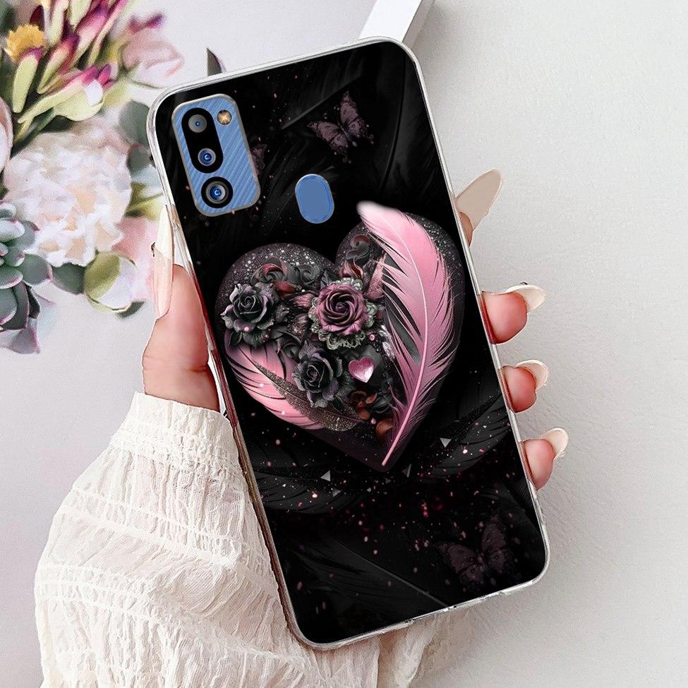 For Samsung M21 2021 Case Clear Fashion Cute Cat Cool Luxury Painted Soft Funda For Samsung Galaxy M21 2021 Back Cover SM-M215G
