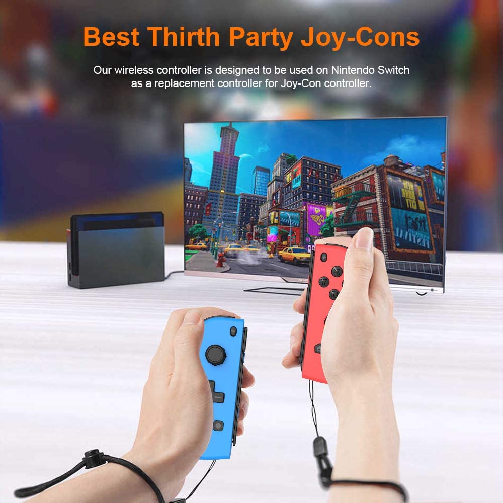 STORM WYRM Wireless Joycons Controller for Switch/OLED Including Vibration and Sensor Functions with Hand Ropes