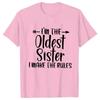 Sister Rules Gifts T Shirts Sweet Fashion Women Tshirt Funny Oldest Middle Youngest Sister Tees Sarcastic Sibling Matching Shirt