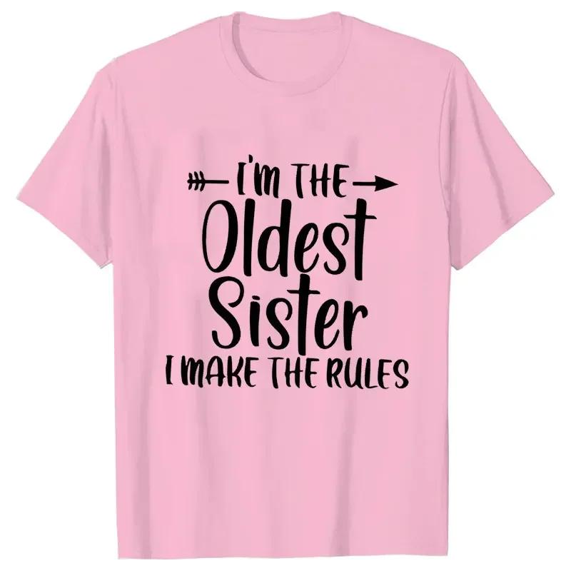 Sister Rules Gifts T Shirts Sweet Fashion Women Tshirt Funny Oldest Middle Youngest Sister Tees Sarcastic Sibling Matching Shirt