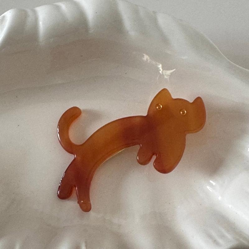 Pack Of 2 Lovely Cats Shape Hair Clip Acetate Acid Hair Barrettes Hair Styling Accessories For Women Girl Daily Wear