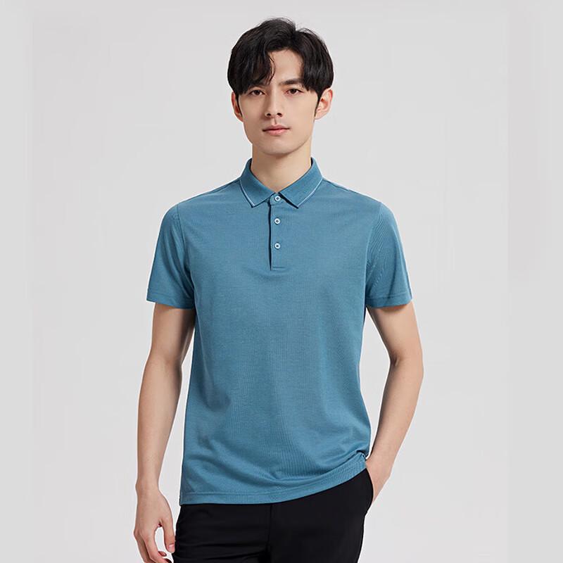 TRIES Men s Solid Color Short Sleeve Polo Shirt 50