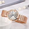 KINGNUOS Wysokiej jakości damski zegarek z diamentami Solidny stalowy pasek do zegarka Wodoodporne zegarki damskie