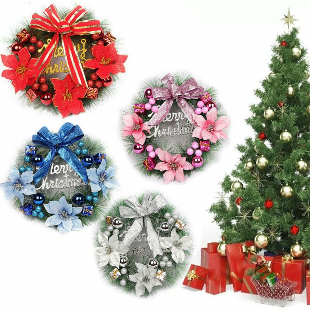 Props DIY Craft Xmas Tree Decor Garland Pine Needle Wreath Christmas Wreath Door Hanging Ornament