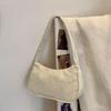 Retro Underarm Bag Women's Half Moon Shoulder Bag Fashion Solid Color Small Handbags For Women New Zipper Corduroy Clutch