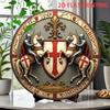 Ritter Templer Metall Wandkunst 8x8 Zoll Mittelalterliche Dekoration Vintage Lateinisches Motto Schild