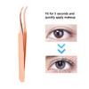 Wimpernapplikator Werkzeug DIY Roségold Gebogene Wimpernpinzette für Einfache Wimpernapplikation und Entfernung