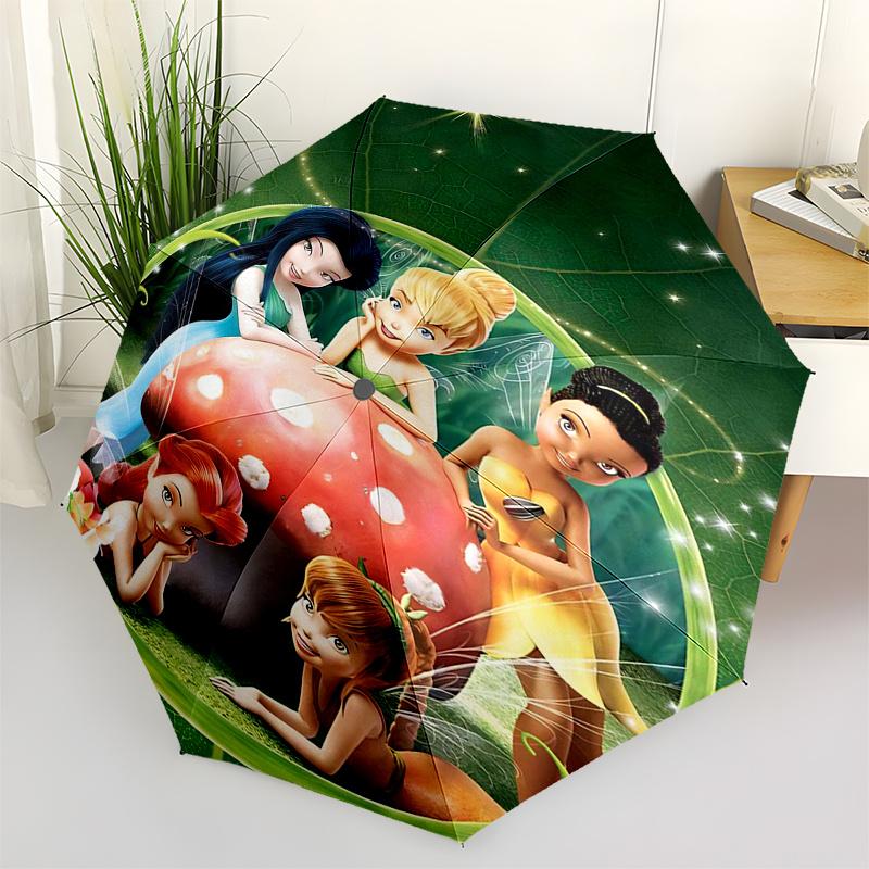 

Tinker bell Themed Travel Umbrella-8 Ribs Automatic Opening and Closing, Portable Folding Design, Compact and Stylish Umbrella Suitable for