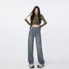 2025 Women's Starry Sky Wide-Leg Floor-Length Jeans - Autumn/Winter Slimming Trend.