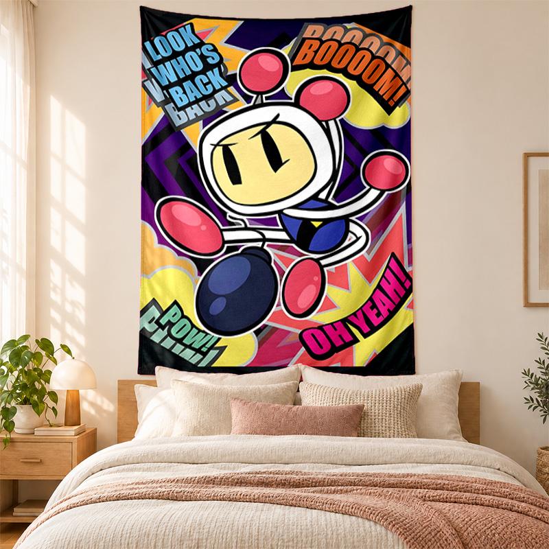 Bomberman Tapestry Highquality for Decorating Living Room Bedroom Dorm Walls Ideal As Bedroom Wallart Orholiday Gift
