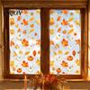 Creative Autumn Scene Stickers Watercolor Fall Static Window Clings, Maple Leaf & Pumpkin Removable Stickers, Easy Apply Decals Decal for Thanksgiving