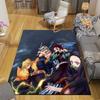 Demon Slayer2 Flannel Pattern Square Carpet,Area Rug,Carpet Rug for Living Room Bedroom Sofa Playroom Decor,Non-slip Floor Mat