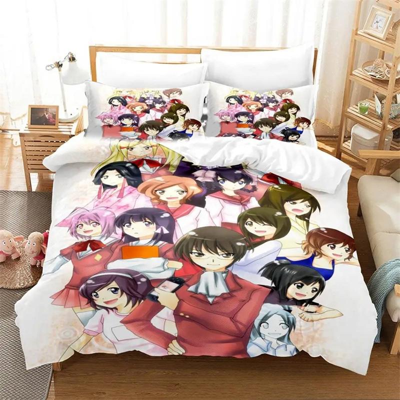 Fashion 3D Print Anime The World God Only Knows Bedding Set Boys Girl Twin Queen King Size Duvet Cover Pillowcase Bed Boys Adult