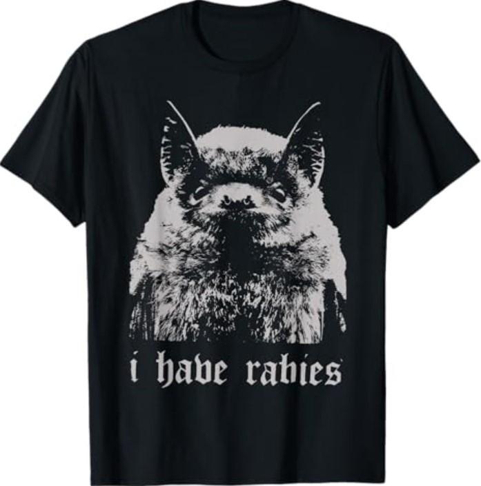 Vintage I Have Rabies Bat Funny Meme Quotes TShirt Unisex T-Shirt XL