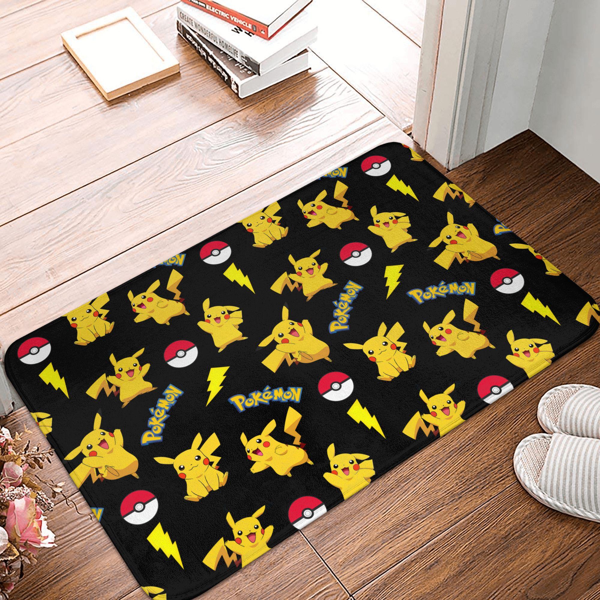

Lazy Pikachus Not Today Doormat Anti-Slip Bathroom Kitchen Mat Toilet Door Floor Entrance Carpet Rug 40x60cm