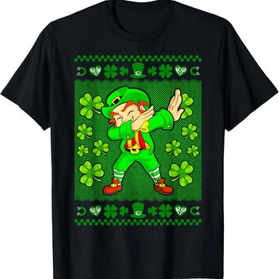 St. Patrick's Day Leprechaun Irisch Dabbing Hässlicher Pullover T-Shirt