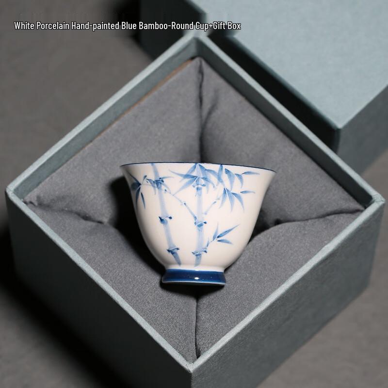 Расписанная вручную белая фарфоровая чашка для кунг-фу