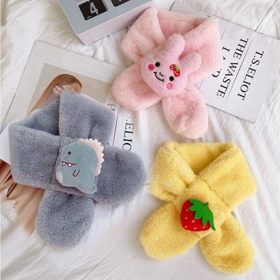 Children's Winter Neck Warmer Cartoon Cute Scarf Girl Velvet Bandana