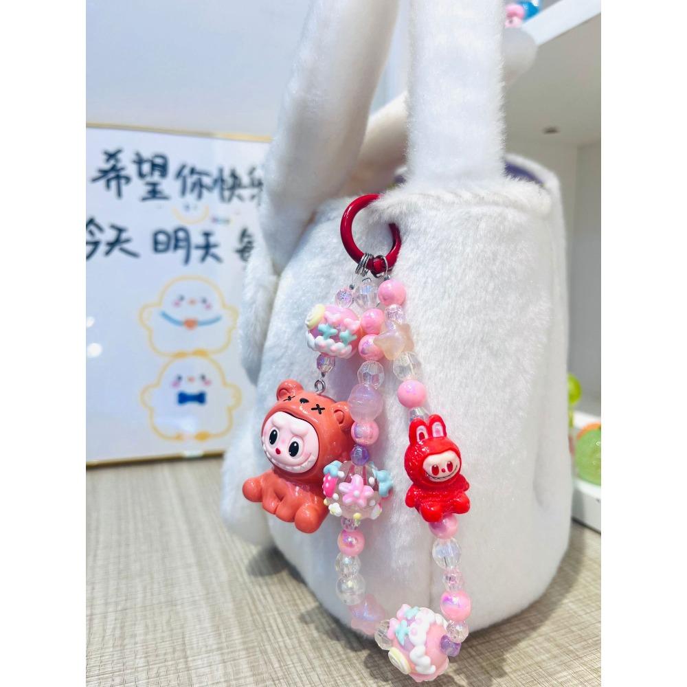 Flocking Wizard Keychain Doll Pendant Internet Celebrity Cute Cartoon Bag Accessories Gift