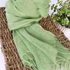 Export To Japan, Linen Solid Color Scarf, Fashionable Avocado Color