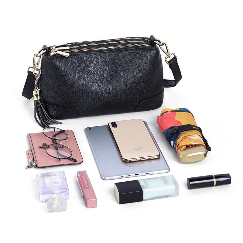 Bolso de Moda Nuevo Bolso de Mujer Cuero Genuino Bolso para Teléfono Móvil Mini Bolso Bolso Bandolera de un Hombro Moderno