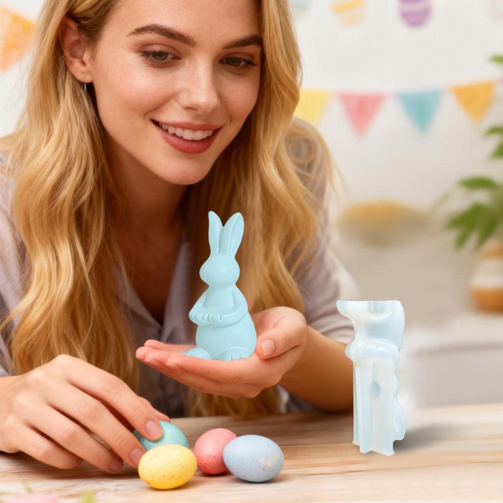 Bunny Molds Animal Shape Plaster Template Rabbit Chocolate Mold For Resin Clay Party Birthday Celebration Home Decor Dinner