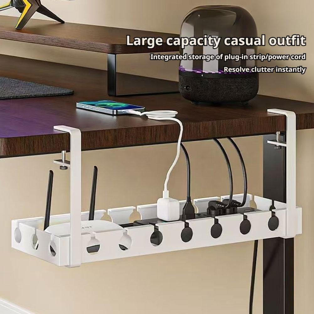 Extendable Under Desk Cable Management No Drilling Metal Cable Tray Space Saving Multipurpose Household Hanging Organizer Shelf