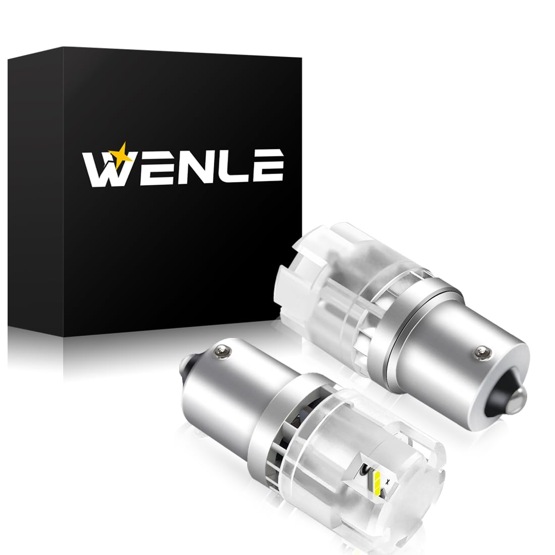 

WENLE Stealth Bulb, S25, Single, Back Lamp, Compatible with Vehicle Inspections, LED, White, 6000K, S25 Single белый