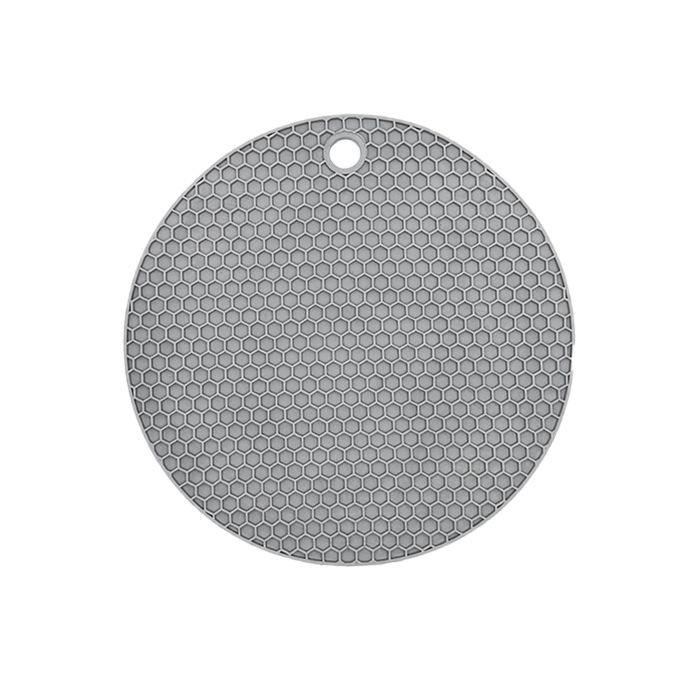 2pc Round Silicone Honeycomb Pattern Heat Resistant Trivet Set Large Size Approximately 18cm Diameter Thin Design with 0 5cm Thickness for Kitchen Use