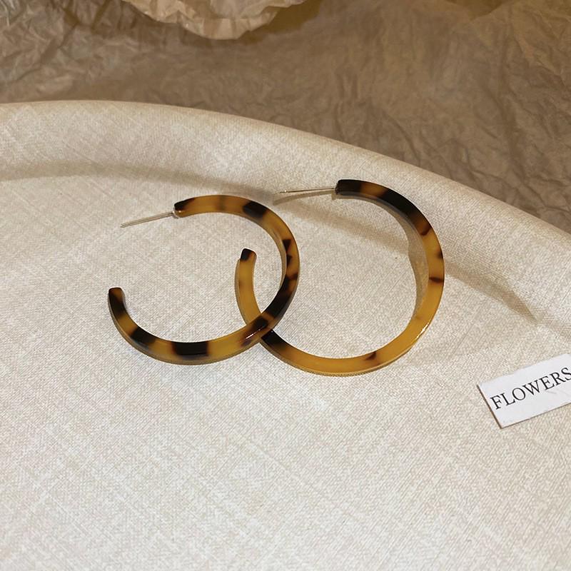 

Европейские ретро серьги-пусеты с серебристой дугой и леопардовым принтом - Высококлассный нишевый универсальный дизайн для женщин