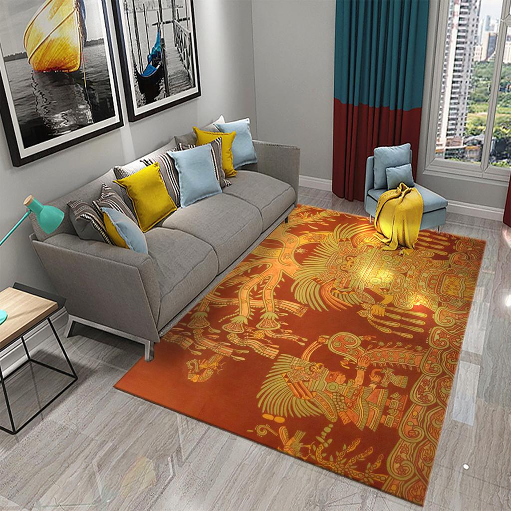 Non-slip Rug Outdoor Living Room Bedroom Decoration Mexico Mayan Tribal Culture Rug Bathroom Kitchen Door Mat