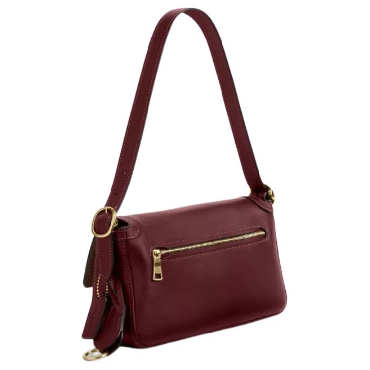 Coach Etta 25 Metal Hardware Smooth Leather Shoulder Bag Women Handbags Brown CCV63-IMMRN