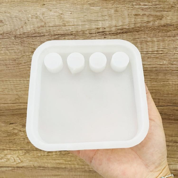 Four Holes Candle Holder Silicone Mold European Candlestick Cement Plaster Craft Mould DIYs Resin Candle Stand Molds