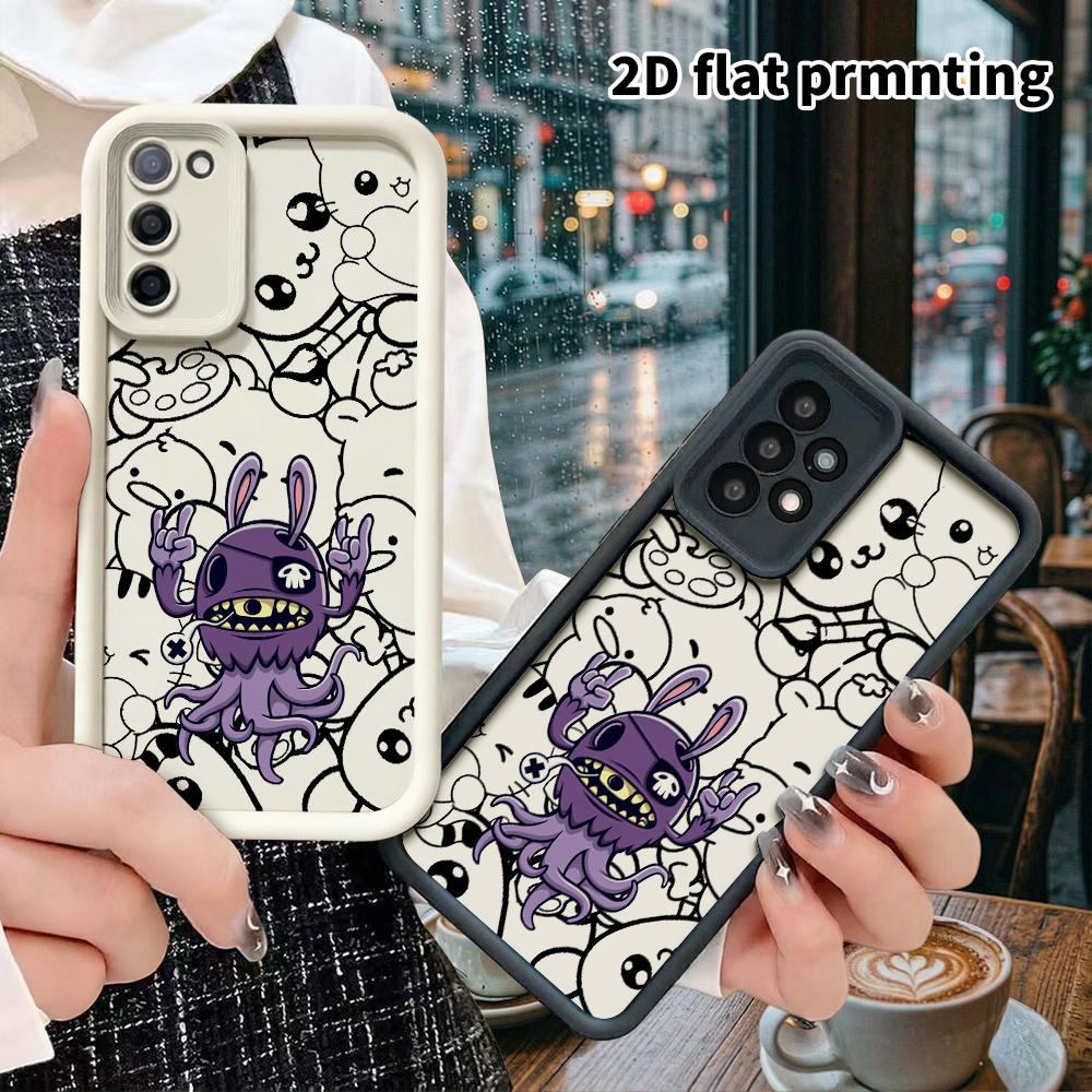 Phone case: 2D flat, suitable for Samsung Galaxy A34 A35 M05 M06 S20 S22 S21 FE Plus 5G protective case, purple monster, perfect Christmas and Hallowe