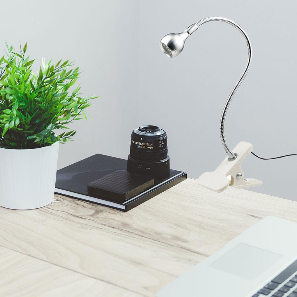 USB Clip-On Reading Light LED Flexible Bed board Office Eye Caring Reading Lamp White Brightness
