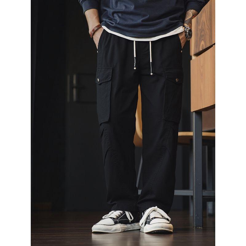 American Retro Heavy Cotton Wide-Leg Straight Work Pants for Men, Spring and Autumn Pants, Foreign Trade Men's Loose Casual Long Pants