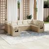 VidaXL Garden Lounge Set with Cushions 9 Pcs, Patio Sofas, Patio Furniture Set, Outdoor Furniture, Beige 3252935