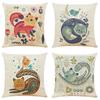 Cartoon Cat Art Throw Pillow Covers with Digital Printing of Short Plush Fabric Car-shaped Sofa Cushion for Office Home Decor