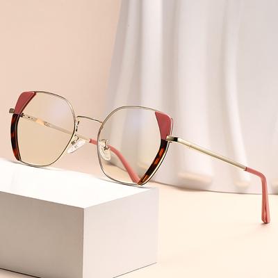 Cat'S Eye Color-Changing Optical Frame For Women, Tide Wind Anti-Blue Light Glasses Frame For Women