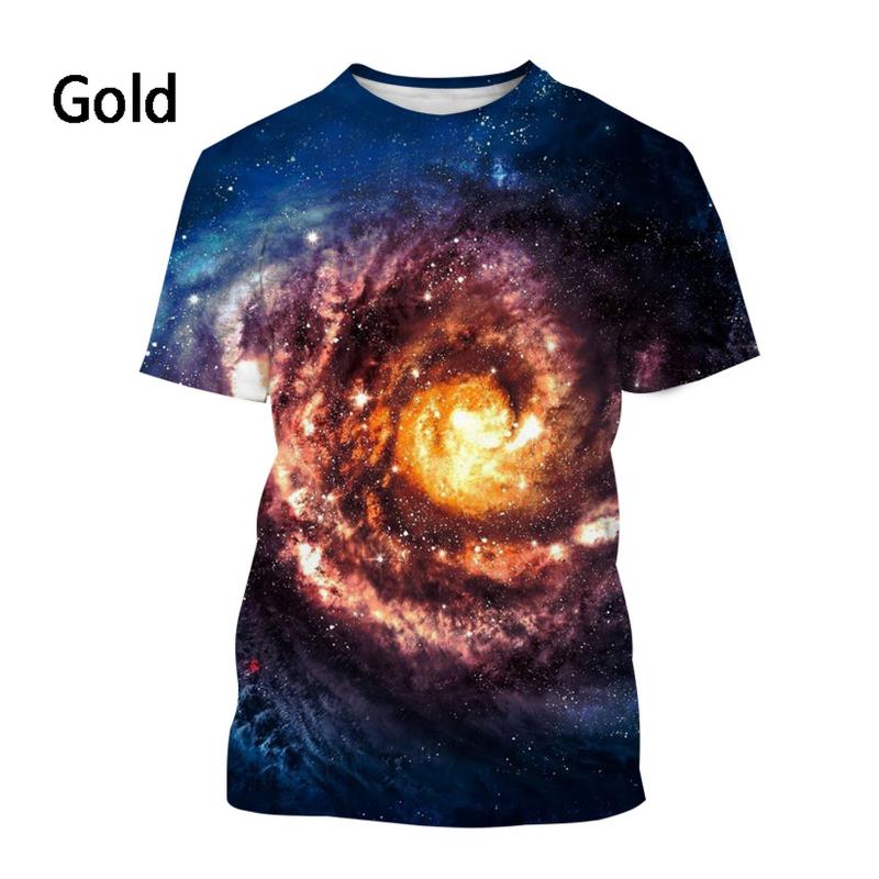 New Fashion Starry Sky 3D Printing T-Shirt Men s Ladies Summer Casual Short Sleeve T-Shirt S