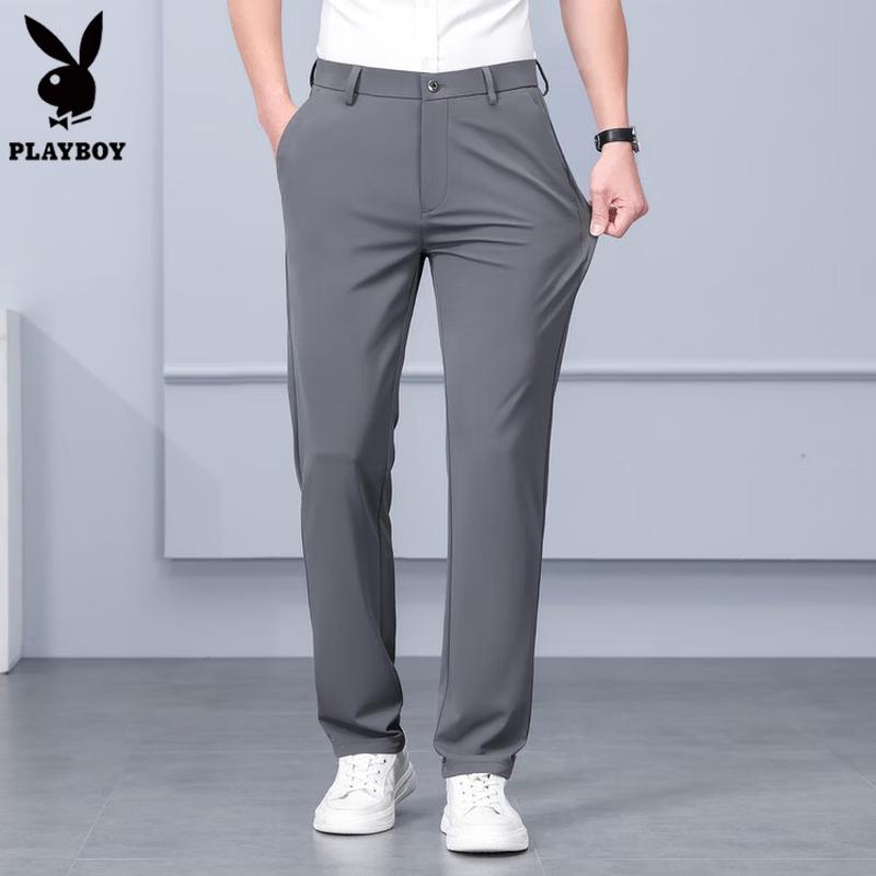 Playboy Men's Quick-Dry Straight Business Casual Pants