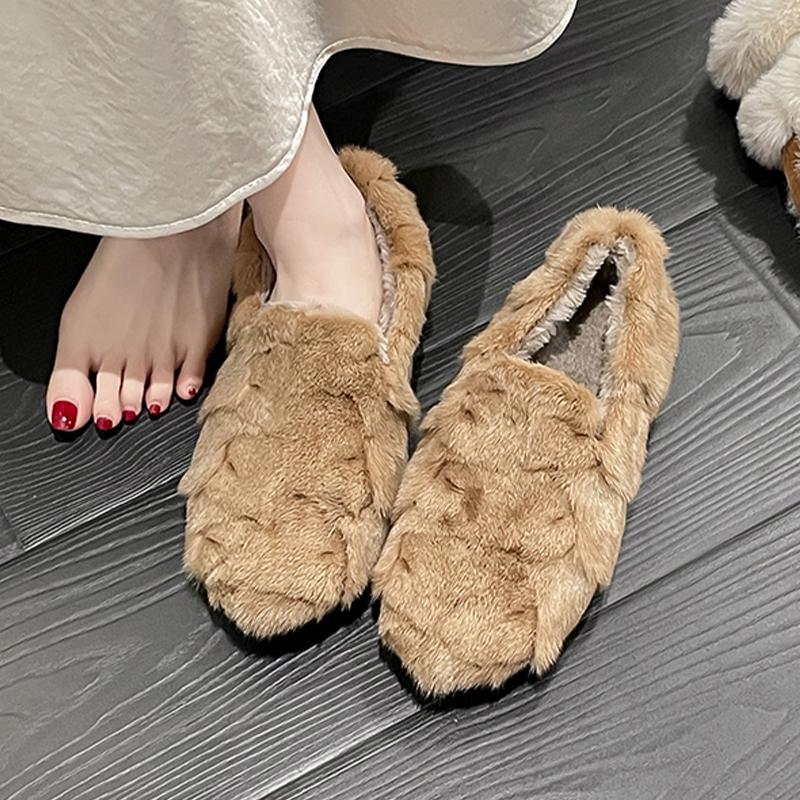 Fashion Fur Women Flats Cotton Shoes Fashion Short Plush Leopard Boots Dress Casual Winter Shoes 2025 Brand Designer Zapatos De Mujer