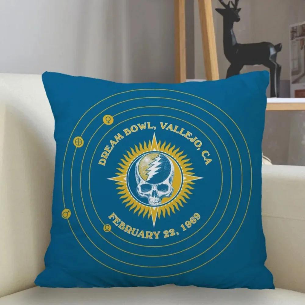 Poszewka na poduszkę Grateful Dead Dekoracja domu 45x45cm Zapinana na zamek kwadratowa poszewka na poduszkę Poszewka na poduszkę do rzucania