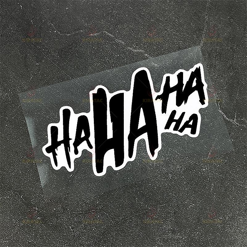 1pc HAHAHA Motocycle Stickers Waterproof for Motocycle Helmet Fairing Windshield Car Window Scooter Body Universal Vinyl Decals