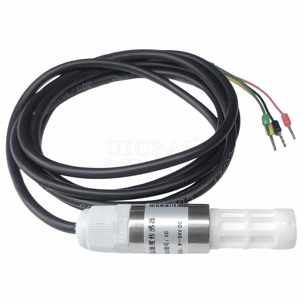 RS485 Temperature Humidity Sensor Probe Cable SHT40 PE Shell Digital Capacitance Sensors for Greenhouse 2M Length I2C Output