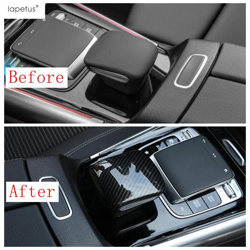 Für Mercedes Benz B GLA GLB Klasse W247 H247 X247 Auto Mittelkonsole Schalthebelkopf Knopf Abdeckung Zierleiste ABS Kohlefaser Zubehör